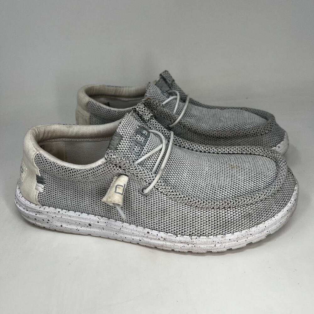 Hey Dude Wally Sox Stone White Slip On Shoes Mens Size 8
